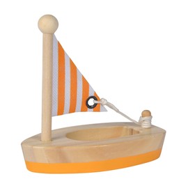 Eichhorn - Floating wooden boats, two floating wooden boats in two different colours, 11 cm long, made of birch and pine wood, from 2 years