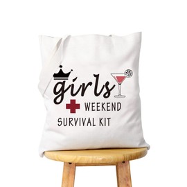 WCGXKO Girls Weekend Survival Kit Zipper Pouch Makeup Bag Girls Weekend Girls Trip Gift for Best Friend (Girls Weekend Survival tote)