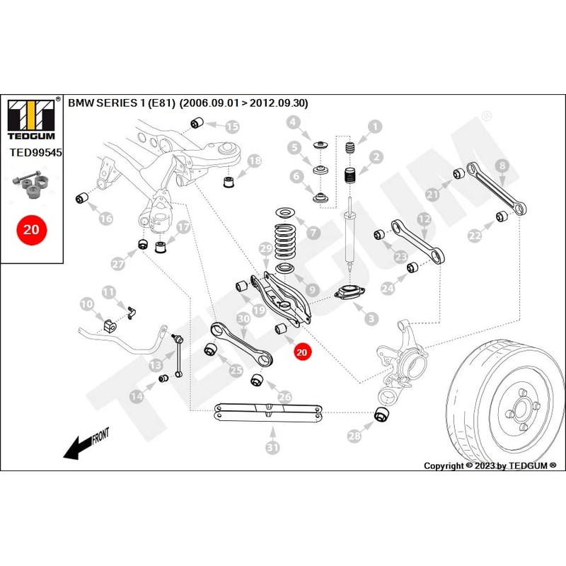 TEDGUM TED99545 REAR AXLE JACK FLOATING BUSHING PULLER