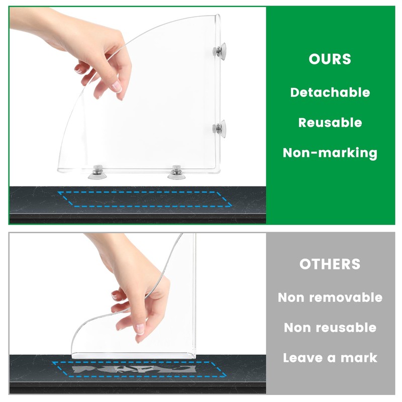 Daily Treasures 2Pcs Removable 10.6"x10.6" Large Shower Splash Guard with
