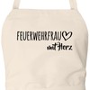 Huuraa Apron Fireman Woman with Heart Gift Cotton Fireman Gift
