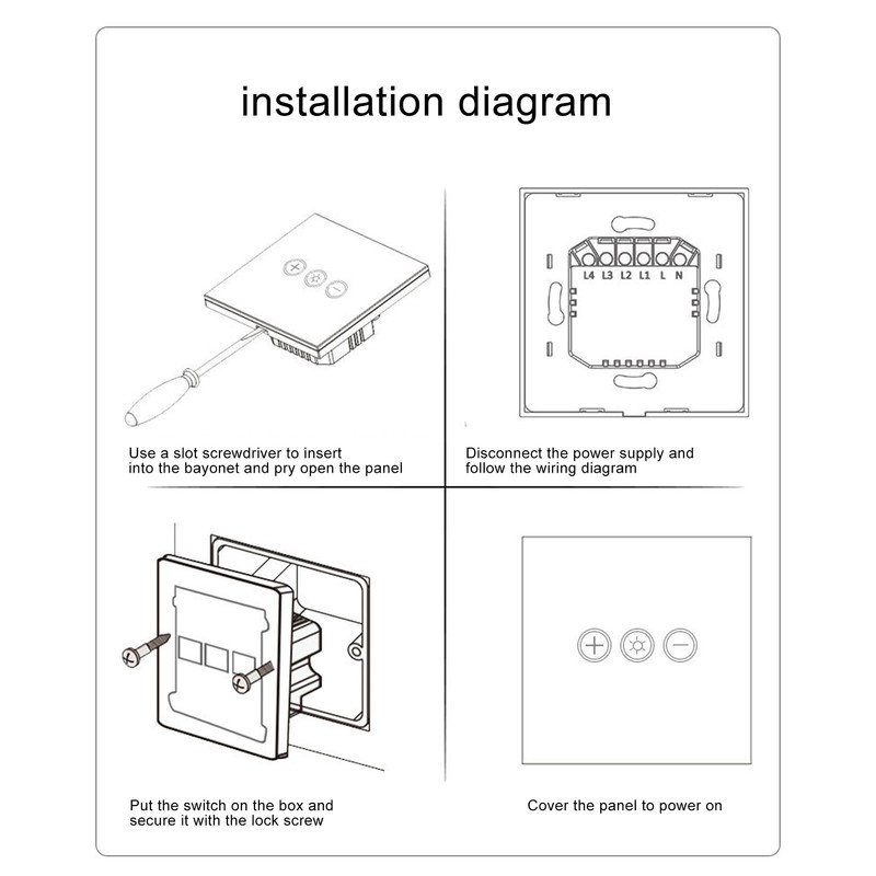Smart Dimming Touch Switch Bluetooth APP Remote Voice Control WIFI