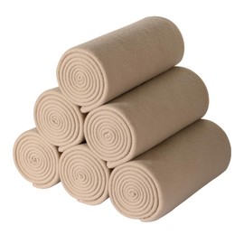 CAI TENG Fleece Throw Blanket Bulk Pack of 6 Fleece Blankets for Kids Lightweight Warm Throws Soft Cozy 50 x 60 inch Pet-Friendly Fleece Fabric Blanket for Bed Sofa Couch Wedding Gifts Khaki