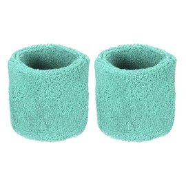 M METERXITY 2 Pack Wrist Brace - Elastic Air-Permeable Cotton Terry Cloth Sweatband, Apply to Tennis/Basketball/Running (8x5cm, Sky Blue)
