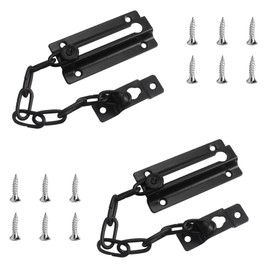 2Pcs Door Chain Lock Anti Theft Door Chain Security Chain Lock Internal Door Lock for Hotel Home Apartment Bedroom, Black