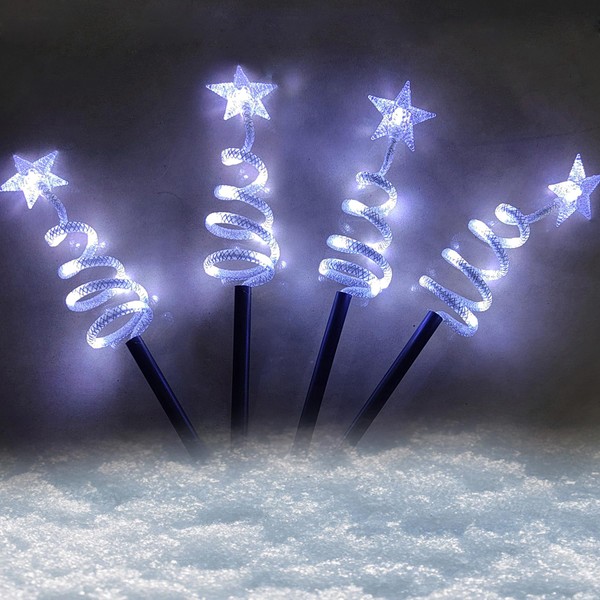 Outdoor Cone Christmas Tree Lights 14in Star Topped Artificial Lighting