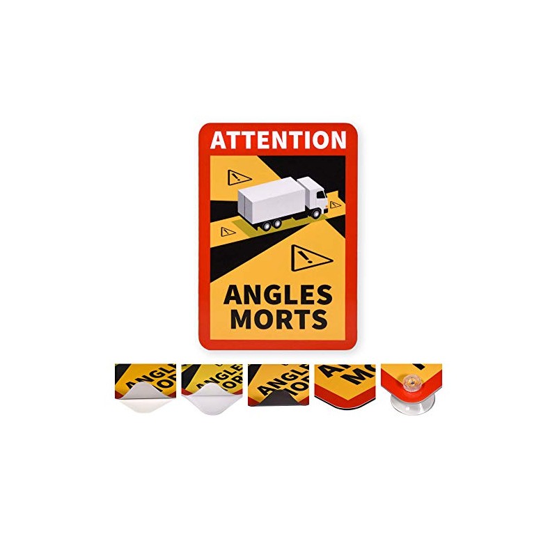 Angles Morts sign for France, sticker or magnetic, with truck