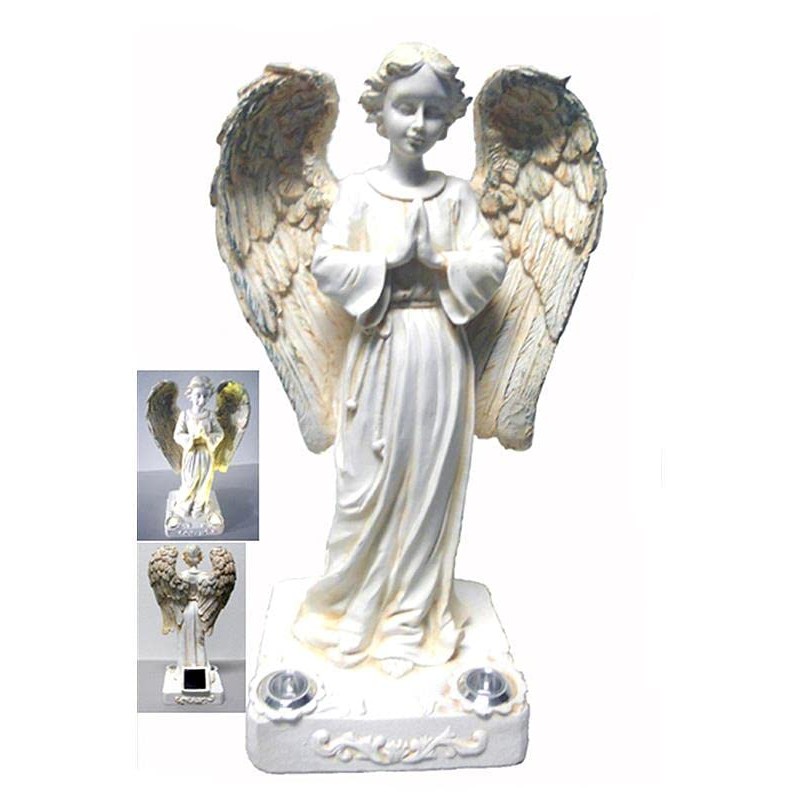 JAYXC HOME Praying Angel Solar Powered Yellow LED Outdoor Decor