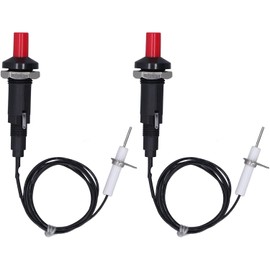 2 Pack Piezo Spark Igniter Kit - Universal BBQ Grill Igniter Replacement with Metal Thread & Ceramic Button | Fits Weber Genesis, Charbroil & Green Mountain Grills | Gas Fireplace/Oven Compatible