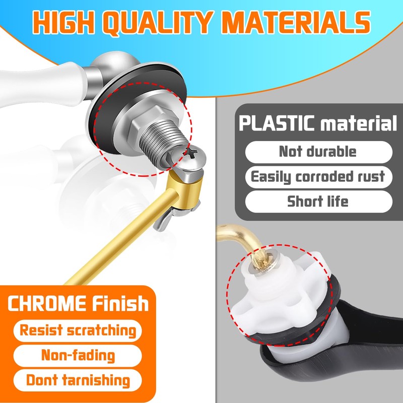 Boltigen Toilet Handle Replacement Kit, Front Mount Flush Handle for