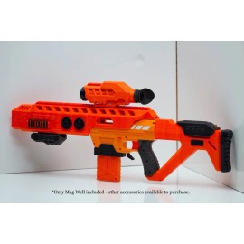 For NERF 3D Printed Flared Mag Well for Nerf AF Nexus Pro & Aeon Pro Dart Blaster - Orange