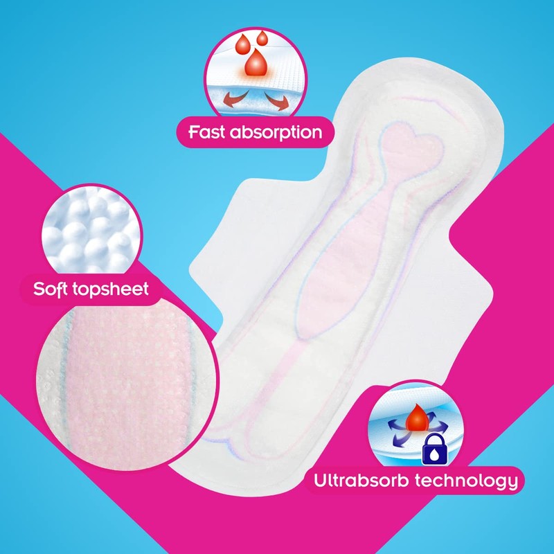 Saba Ultra Invisible Ultra Thin Regular Flow Pads with Wings