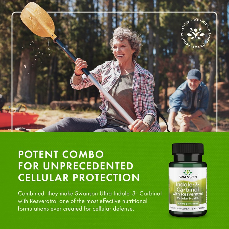 Swanson Indole-3-Carbinol with Resveratrol - I3C Supplement Promoting Cellular Protection