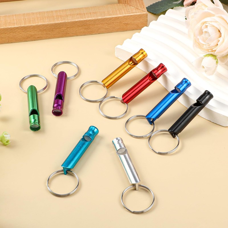 200 Pcs Emergency Whistles with Keychains, Aluminum Extra Loud Safety