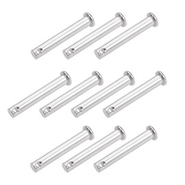 sourcing map Single Hole Clevis Pins - 8mm X 50mm Flat Head 304 Stainless Steel Link Hinge Pin 10Pcs
