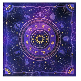 seimeinoki Tarot Cloth 19.3 x 19.3 inches (49 x 49 cm), Tarot Card, Divination, Cloth, Velvet, Constellation Style, For Card Games, Matte, Anti-Slip, Oracle Card, For Beginners (Purple)