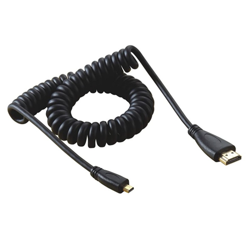 ChenYang Micro HDMI Male to HDMI Male Stretch Spring Cable