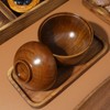 Baluue Miso Soup Bowls Set of 2, Wooden Soup Bowls