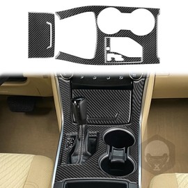 Premium Real Carbon Fiber Central Control Gear Shift Panal Cover kit Trim Compatible with Toyota Camry 2015 2016 2017 Interior Accessories Style B