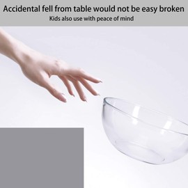 FOYO 8-inch Round Tempered Glass Bowl for Mixing Salad or Cereal, Set of 2