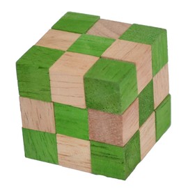 Snake Cube Medium Green, Snake Cube Green Medium Cube Snake Puzzle IQ Puzzle Cobra Cube, Snake Cube 3 x 3 x 3 Brain Teaser IQ Test 3D Puzzle Children's Puzzle Wooden Toy