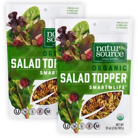 naturSource Organic Salad Topper - Salad Toppings, Salad Mix, Salad Toppers Seeds and Cranberries, Crunchy, Mixed Seeds for Salad, Oatmeal or Yogurt, Gluten Free, Organic - 32 Oz (2 Lb) (Pack of 2)