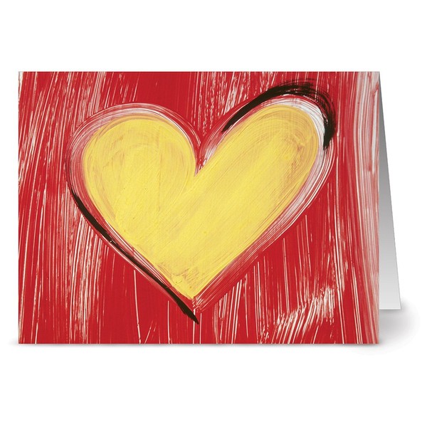 Note Card Cafe Valentine’s Day and Anniversary Greeting Cards with Red Envelopes | 24 Pack | Blank Inside, Glossy Finish | Sunny Valentine Design | Show Love to Significant Other, Friends