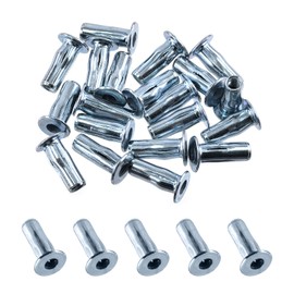 Keadic 20Pcs M4 Multi-Grip Rivet-Nut Pre Bulbed Threaded Inserts, Zinc Plated Flat Head Slotted Nutsert Fasteners for Construction Industrial