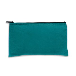 14 oz Teal Canvas Zipper Bag - 10.5 x 5.5 - Compact Zipper Pouch - Single Pack