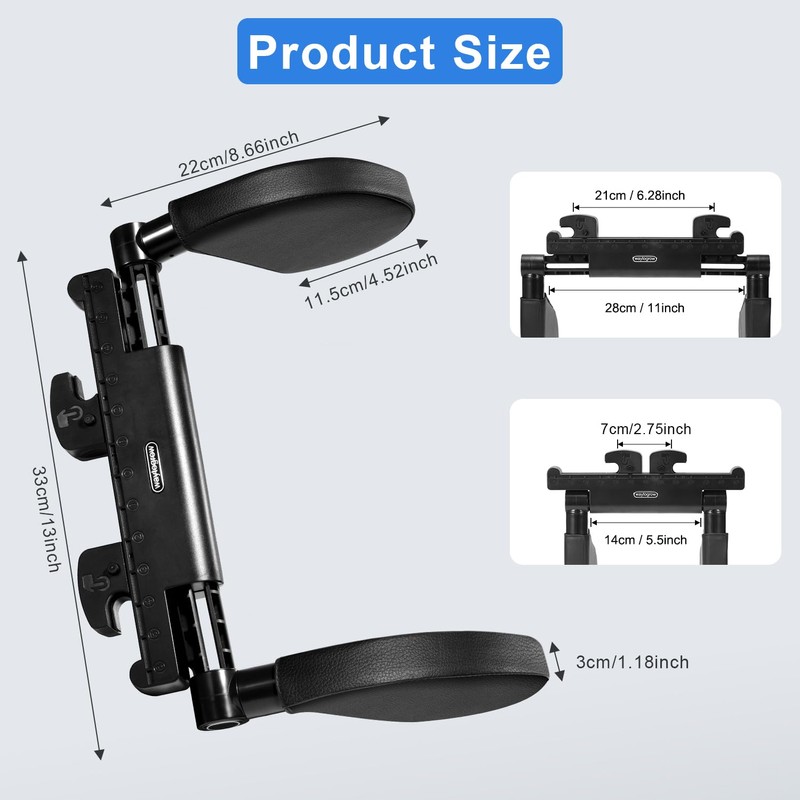 Hopeas Car Headrest for Children and Adults, Super Easy Assembly