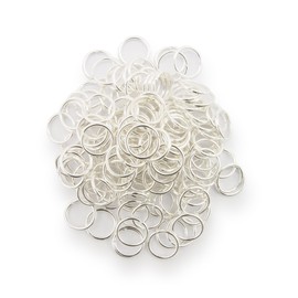 WEBandBUY Jump Rings 8 mm Diameter Silver 15 g Pack of 160