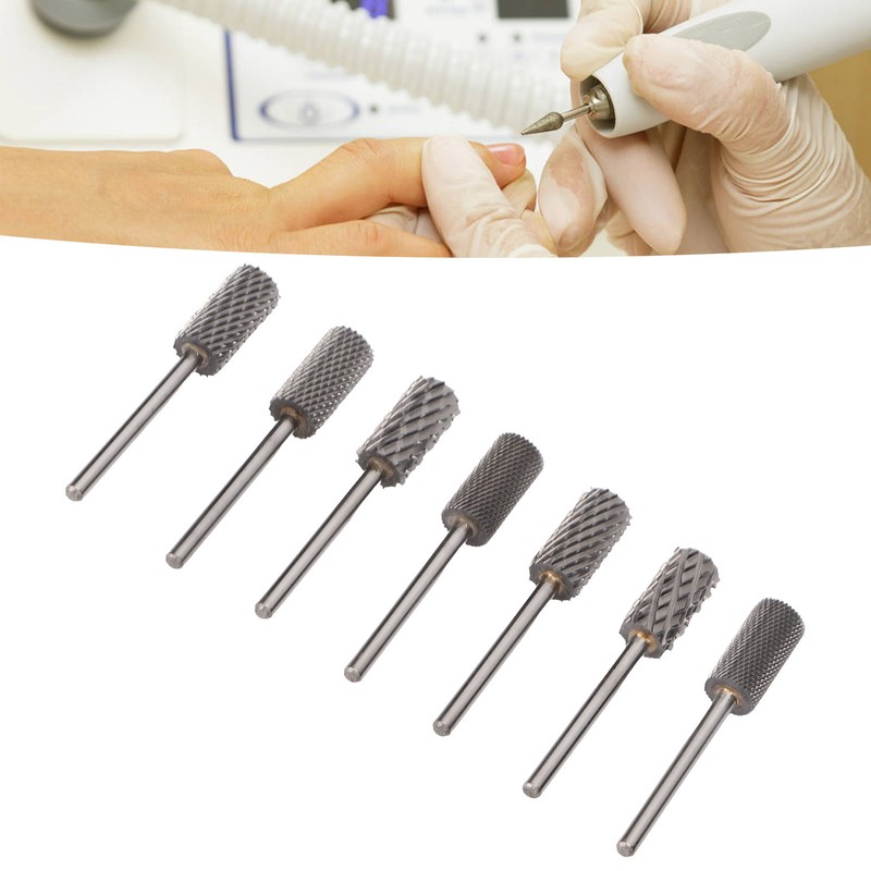 7pcs Nail Grinding Bits Professional Portable Nail Gel Removal Tungsten