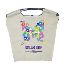 Ball & Chain BUTTERFLY L.GRAY 301015 Genuine Size Butterfly Butterfly Shopping Bag Eco Bag, L.GRAY / Light Gray