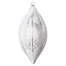 Vickerman 6" Silver Brushed Feather Christmas Ornament, Set of 3