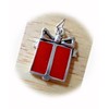 New Sterling Silver 18x15mm Red Wrapping Bow Christmas Gift Present
