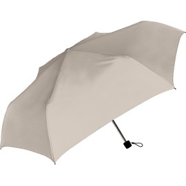 Nakatani Natural Basic Folding Umbrella, UV All Weather, Light Gray [944-002], Hand Open, Rib Size: 21.7 inches (55 cm), Black Coating, Wind-resistant