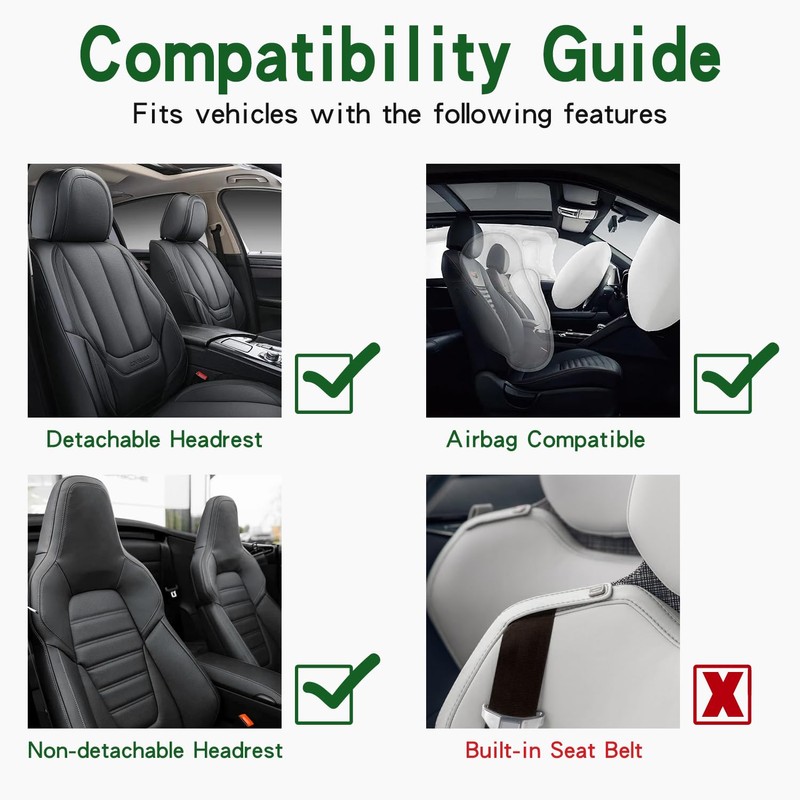 XIANGDING High Back Front Car Seat Covers Bucket Seat Covers