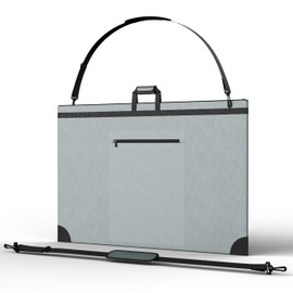 Light Weight Portfolio, Art Bag Waterproof PVC Coated, Painting Case 24 x 36 Grey With Reinforced Corners,Art Portfolio Case For Drawing Storage,Canvas Storage With Multiple Pockets