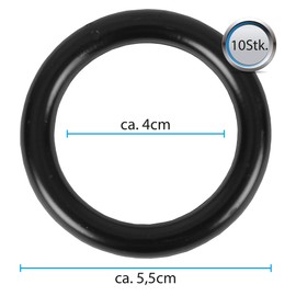 Bestlivings Rings with Folding Hooks (Set of 50), Curtain Rings for Universal Tape/Ruffle Tape, Diameter 40 mm, Colour: Black