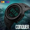 SKMEI Mens Large Display Digital Watch Resin Strap Stopwatch Alarm