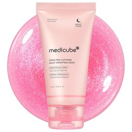 medicube Máscara de envoltura PDRN Cafeína Overnight Peel Off Mascarilla facial | Reafirmante, deshinchando e hidratación, cafeína, colágeno para piel refinada, soporte de contorno facial y de vidrio | Cuidado de la piel coreano, 2.53 onzas líquidas