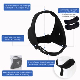 BLISSTAO Wrestling Headgear, BJJ Ear Guard, Soft, Low Profile, Reinforced Stitching, Non Scratch, Non Slip, Unltra-Soft Chin Pads, Protective Storage Washing Bag
