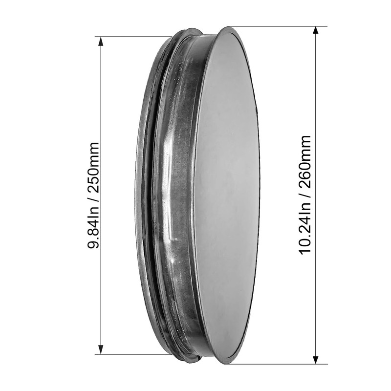 10” Inch Duct End Cap with Rubber Gasket - Galvanized
