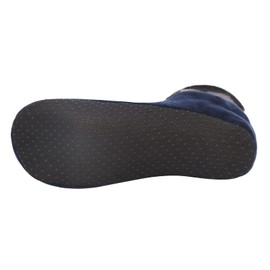 LYING Room Socks, Set of 2 Pairs, Room Shoes, Men's, Winter, Indoor Wear, Socks, Men's, Warm, Anti-Slip, Fleece Lined, Socks, For Sleep, Thick, Cold Protection, Floor Socks, Fluffy, Quiet, Lightweight, Home, Solid Color, black + navy