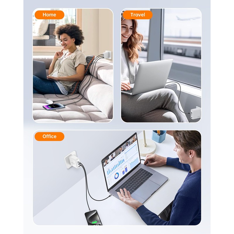 NOVOO 120W USB-C Rapid Charger [Industry's Thinnest and Lightest, Ultra-Lightweight,