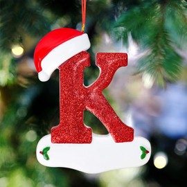 TOPWAYS 26 English Letters Christmas Tree Decorations,Christmas Alphabet Letter Pendant,Christmas Tree Hanging Ornament (K)