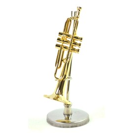 Sunrise Sound House Miniature Musical Instrument Trumpet 1/12 Gold