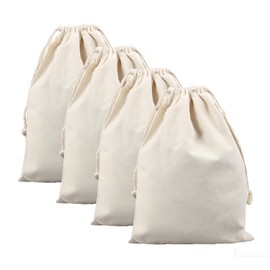 MTGHYARE 4 Pack Large Christmas Bags Drawstring Canvas,18.9"x26.8" Blank Christmas Gifts Santa Sack Bags DIY Extra Large Reusable Burlap Xmas Gift Heavy Duty Laundry Bags with Drawstring