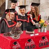 EYOBZOOQ Red Graduation Tablecloth Plastic 54"x108", 2Pcs Congrats Grad Tablecloth