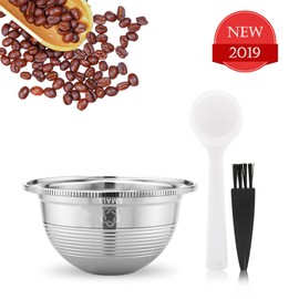Stainless Steel Coffee Capsules Vertuoline Pod Filters Cup 70ml Brewing Volume Reusable Refillable Coffee Capsule Coffer Set for Nespresso Vertuoline GCA1 Delonghi ENV135